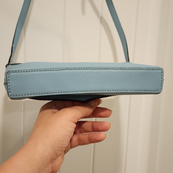 Kate Spade Light Blue Leather Crossbody Bag Envelope Flap Quiet Luxury Garden - Picture 7 of 16